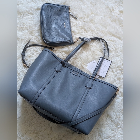 Set Nine West Jordii Trap Shoulder Tote Bag and Crossbody - Picture 1 of 12